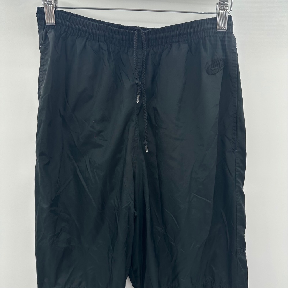 Vintage Nike Windbreaker Pants Black Nylon Track Pants Zipper Cuffs Mens Medium
